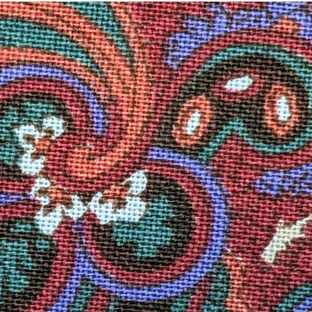 4+ Yards Ornate Red Paisley Fabric Vintage 1980's 1990's VIP CRANSTON PRINTWORKS